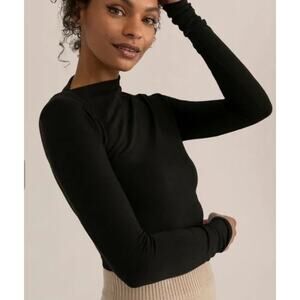 Modern Citizen Kimberly Ruched Long Sleeve Top Black Women's Size Small